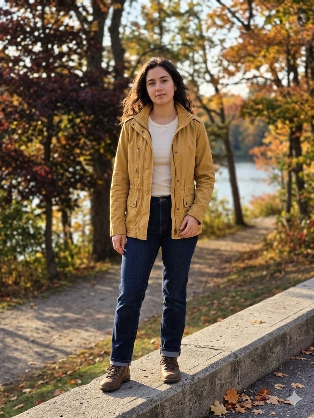 Love Tree Mustard Yellow Cotton Utility Safari Jacket - Medium